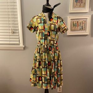 Bernie Dexter Mod Print Dress, size L